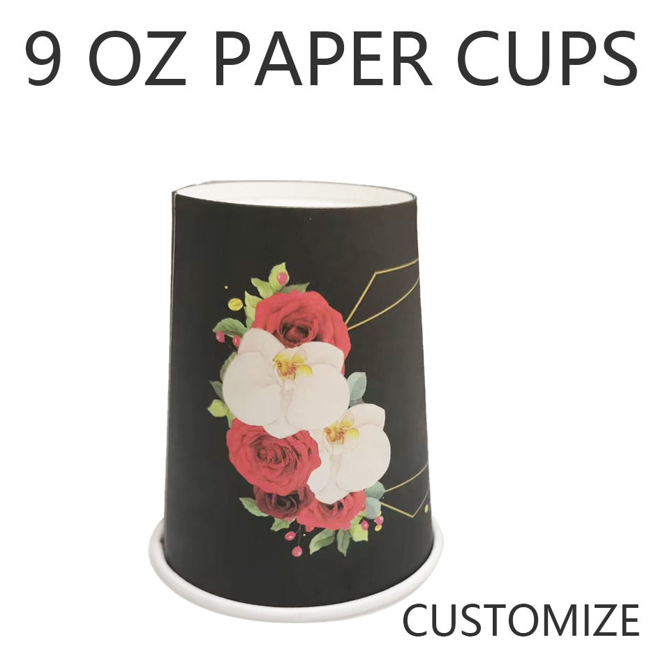 Anyou Black Creative Food Grade Thickened Disposable Holiday Party Tea Paper Cups Home Daily Use Factory Direct Sales