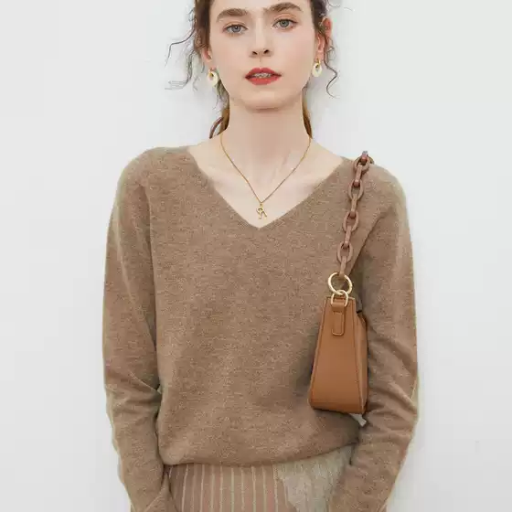 First-Line Ready-To-Wear V Neck Cardigan for Women 2024 Autumn and Winter Loose Sweater Fashion Simple Pure Color Knitted Bottoming Shirt