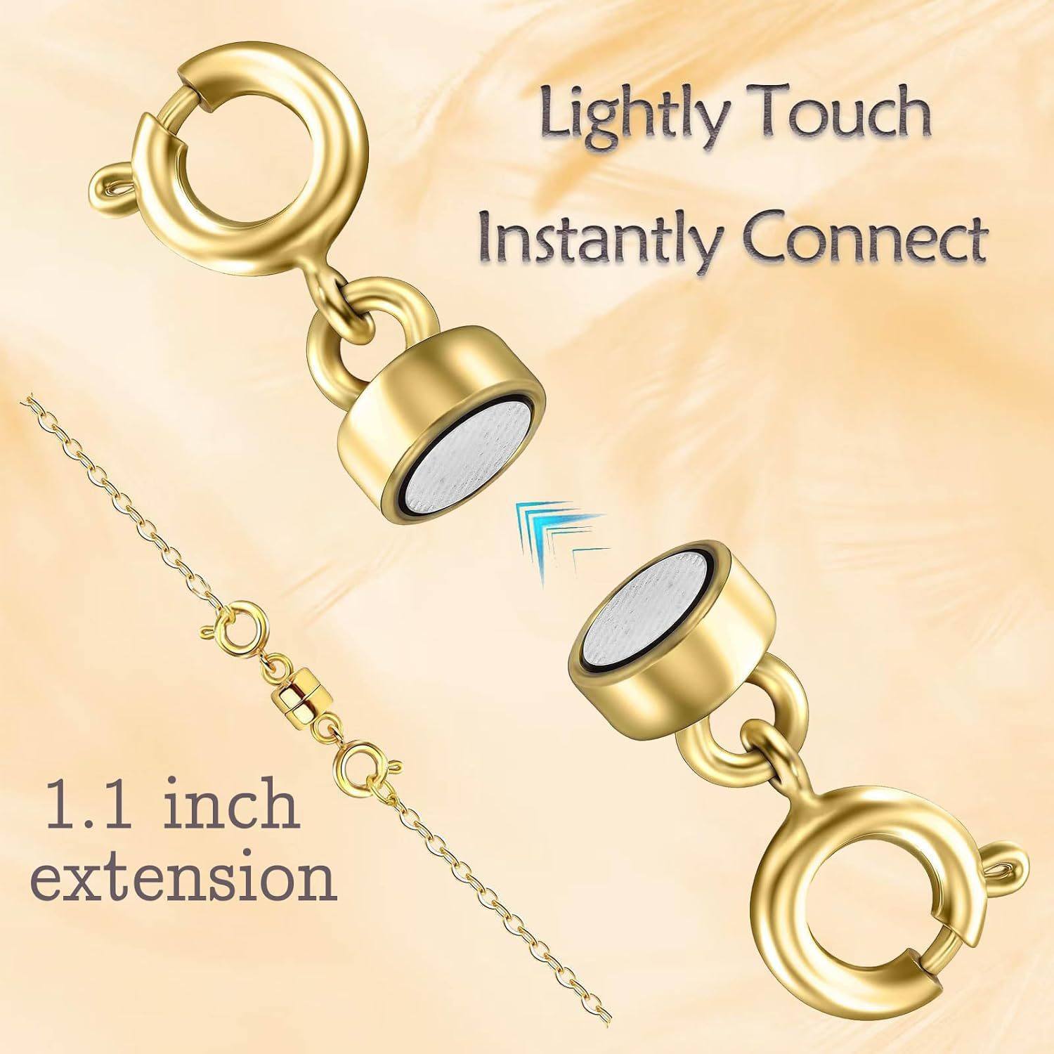 Cross-Border Hot Selling Color-Preserving Short 5mm Cylindrical Double-Headed Spring Buckle Magnet Buckle DIY Bracelet Necklace 18K Imitation Gold