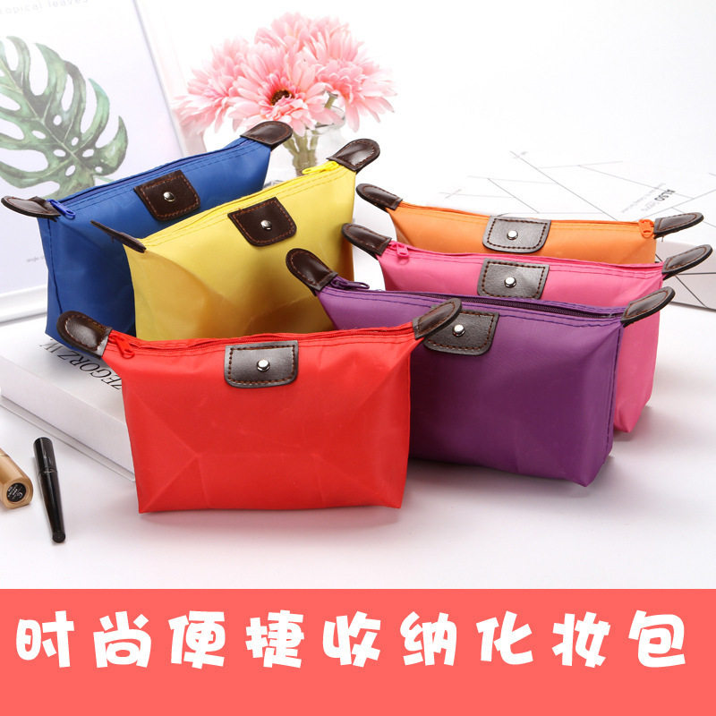 Ins Women's Dumpling Bag Candy Color Cosmetic Storage Cosmetic Bag Summer Travel Portable Handheld Women's Bag