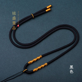 Hand-woven transfer knot necklace lanyard men's and women's thick tie gold jade jade agate pendant rope wholesale