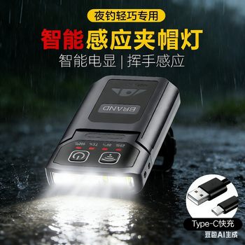 New Cross-Border Night Fishing Headlamp, Ultra-Long Battery Life, Fishing Sensor Cap Clip Light, Strong Light, Ultra-Bright Head-Mounted Flashlight