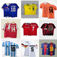 Retro Jersey Football Uniform Classic National Team Uniform Beckham Zidane Mei Xc Ronaldo