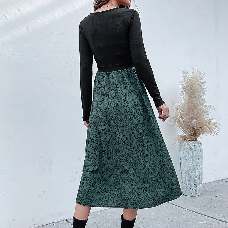 Color Block Long Sleeve Dress Womens Fashion Autumn Winter Style Casual or Party Wear Wholesale Available