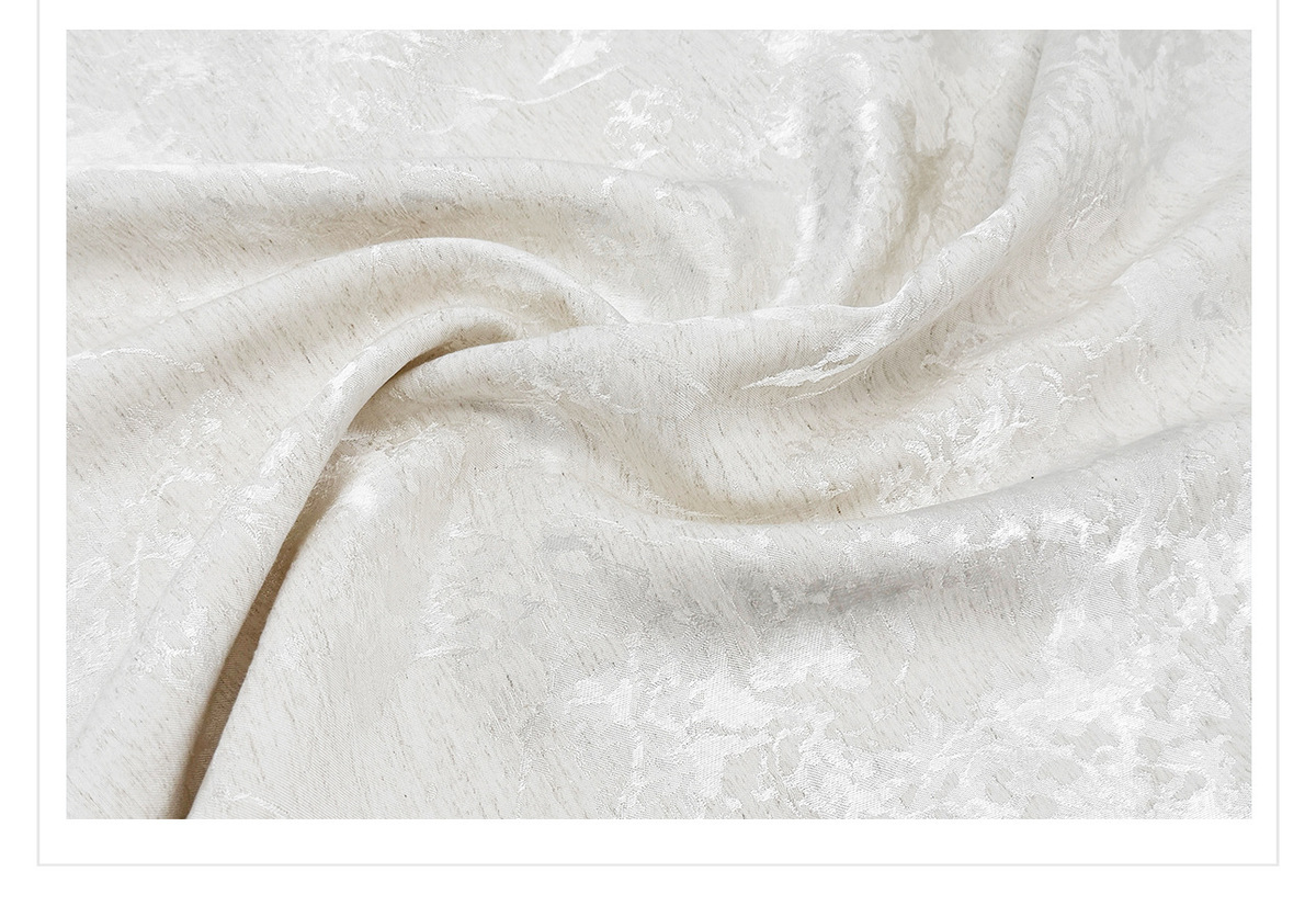 Áo sơ mi nữ dài tay dáng rộng họa tiết hoa dệt jacquard — Hồng đào (giao hàng 7 ngày), Trắng Nguyệt Hoa (giao hàng 7 ngày), Trắng Nguyệt Hoa (Giao hàng trong ngày)