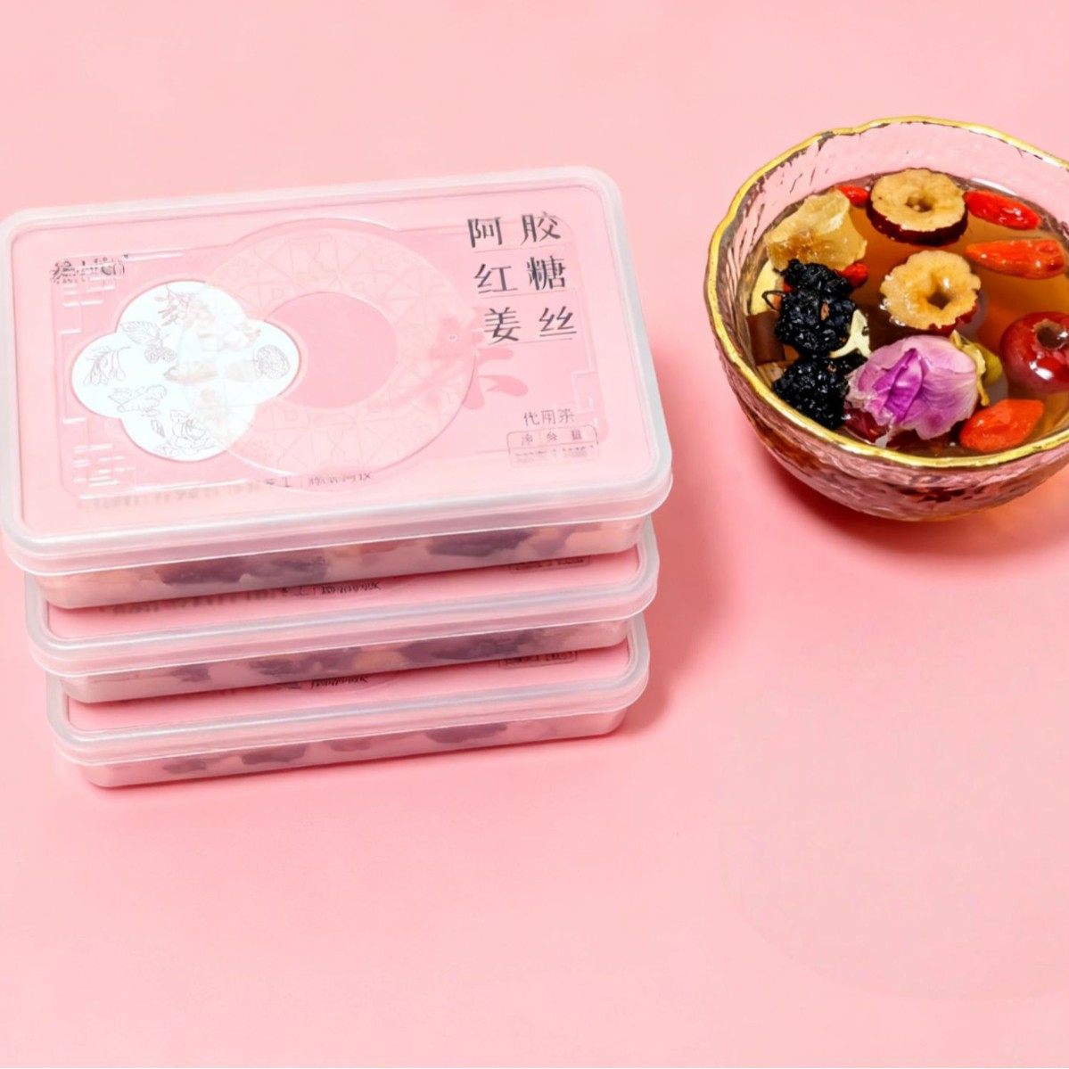 Donkey Hide Gelatin, Red Dates, Ginger and Jujube Tea, Small Cans, 15 Cans/Box, Paired with Longan, Wolfberry, Mulberry and Brown Sugar Cubes, Wholesale Delivery