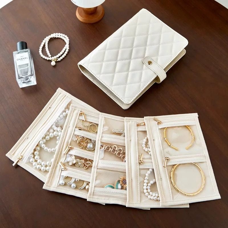 Wholesale Leather Loose-Leaf Jewelry Storage Bag Large Capacity Jewelry Storage Bag Carrying Jewelry Book Bag When Going Out