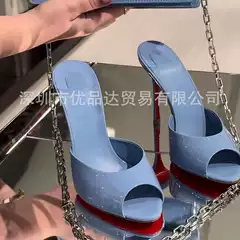 Cross-Border Foreign Trade Cl Red-Soled Women's Stiletto Heels, Sexy Pointed-Toe Shallow-Mouthed Single Shoes, High-Heeled Shoes, Fish-Mouth Women's Shoes