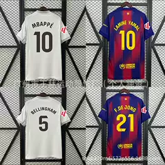 Wholesale Real Madrid Barcelona Jersey No. 10 Mbappe Yarmol 25-26 La Liga Jersey Football Uniform Jersey Short Sleeve