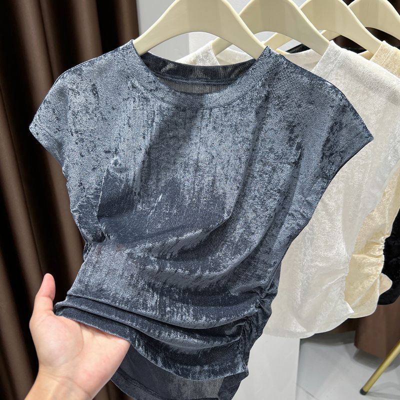 Womens Short Sleeve Mesh T Shirt Slim Fit Fashionable Cool Touch Cropped Design Summer Casual Wear OEM Available