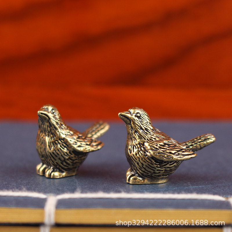 Brass Sparrow Brass Small Ornaments Crafts Stall Small High-Level Mother's Day Gifts Cross-Border New Products Exclusive