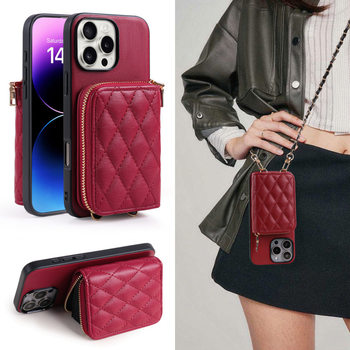 Mc Quilted Card Holder Suitable for iPhone 17Pro Mobile Phone Case Crossbody Samsung S25U Redmi Note14Pro Leather