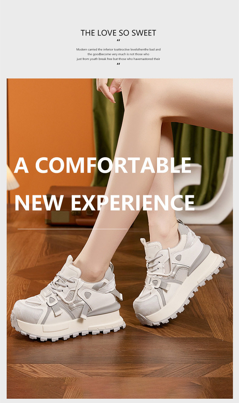Giày sneaker nữ chạy bộ mesh thoáng khí đế dày Dexun 2026 — Lưới đơn hồng, Lưới đơn xanh, Lưới đơn xám chi tiết 10