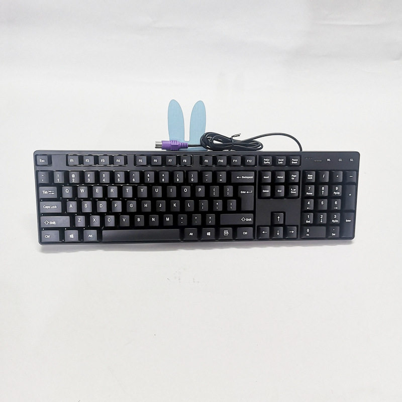 Three Giant K2 Keyboard Computer Office Home Narrow Frame Installation Distribution Business Wired USB/PS2 Round Hole Keyboard