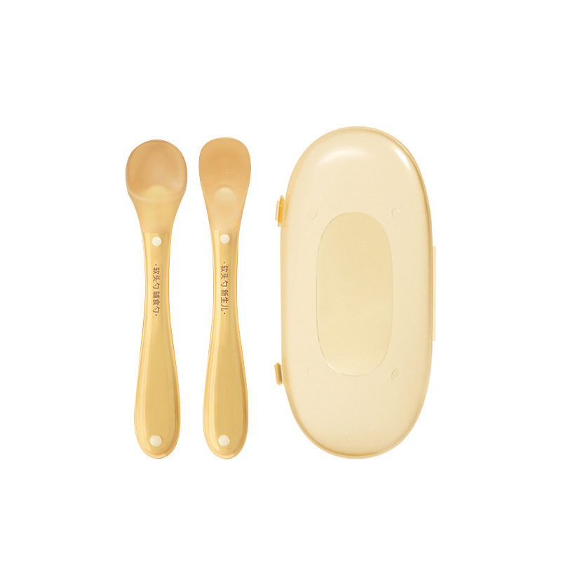 Factory direct selling nano silver silicone spoon baby soft head supplementary spoon newborn feeding supplies children's tableware