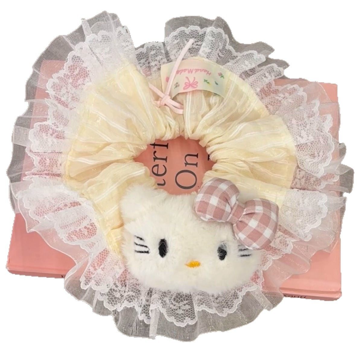 Girly Heart Lace Bow Kitty Hair Tie Cute Ball Hair Rope Cartoon Sweet Ponytail Hair Rope