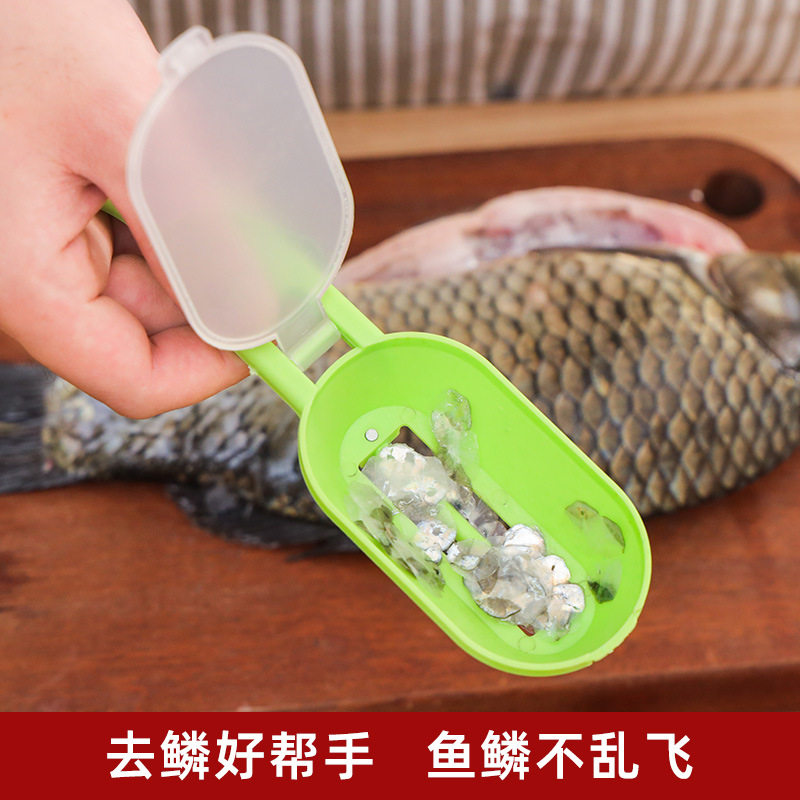 Manual Fish Scale Planer Household Fish Scale Scraping Artifact Professional Scaling Kitchen Fish Killing and Scaling Tool with Cover Scraper