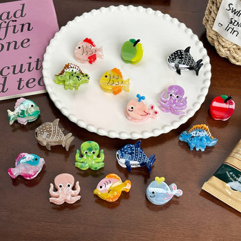 Duowei Jewelry Korean Style Versatile Mini Hairpin Ocean Animal Small Clip Cute Acetate Claw Clip Bangs Hair Clip