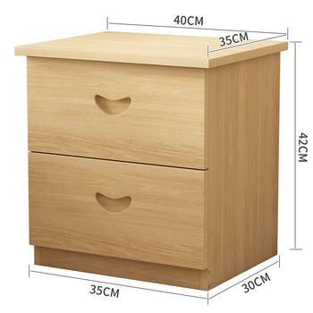 Promotional Solid Wood Bedside Table Pine Bedside Cabinet Storage Cabinet Solid Wood Floor Cabinet Double Drawer Simple Storage Cabinet Paint-Free Assembly