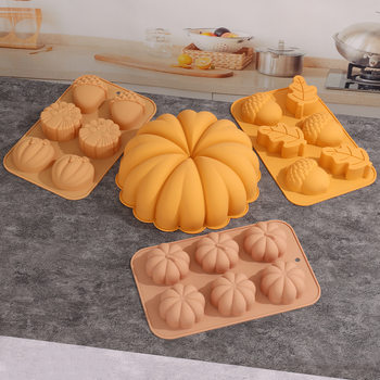 Cross-Border Hot Selling Silicone Cake Mold Harvest Festival Pumpkin Leaf Handmade Soap DIY Cold Process DIY Baking Mold