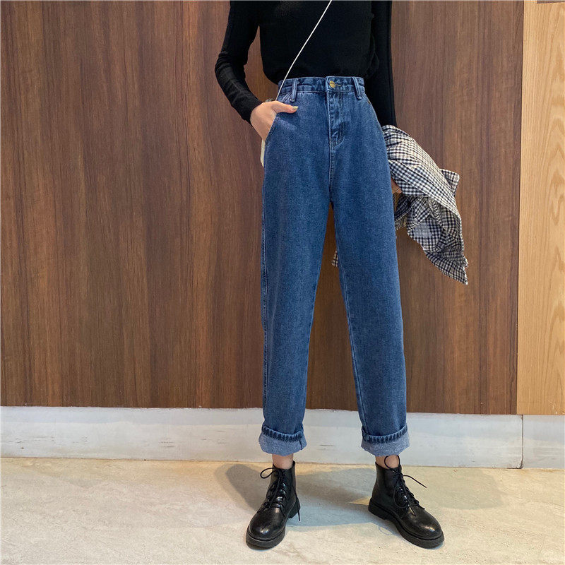 High Waisted Womens Jeans Stylish Versatile Casual Straight Leg Trendy for Students Wholesale Available