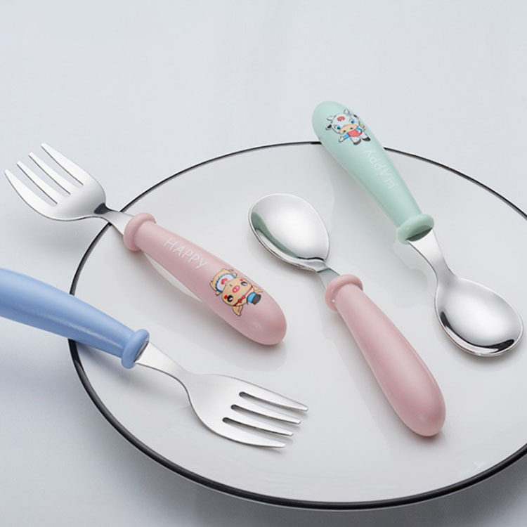 Children's Learning Household Children's Tableware Spoon suit A Baby's Learning to Eat Artifact