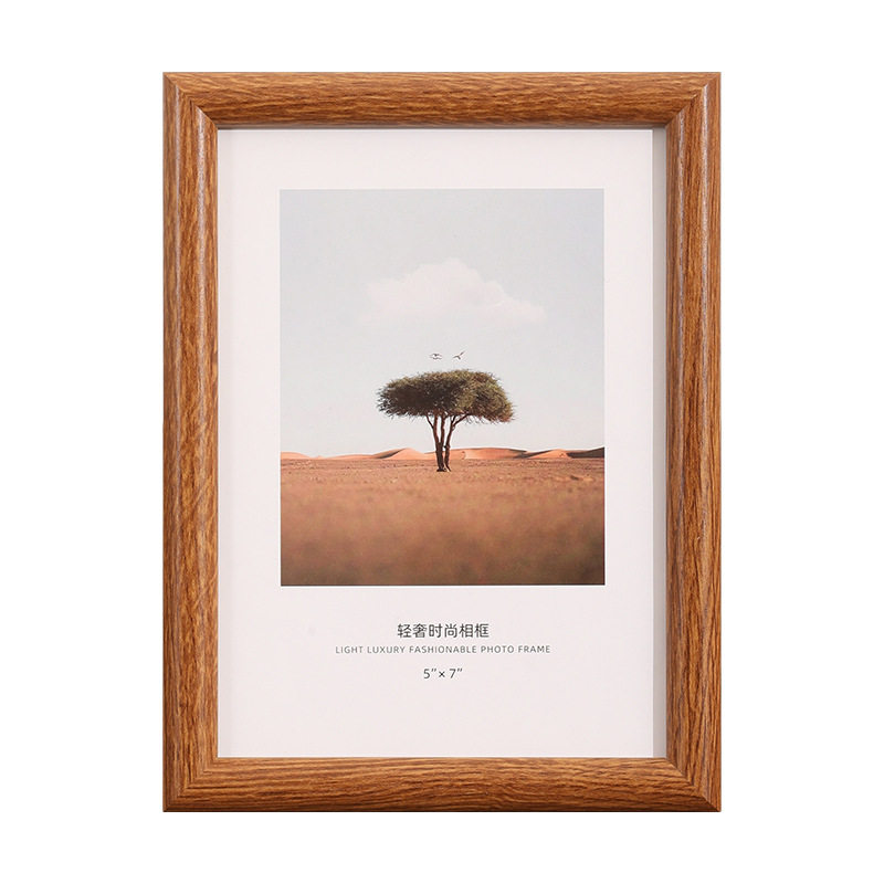 Photo Frame 6inch Empty Frame Display Stand with a High-End Feel 10inch A4 Creative Simple Arc-Shaped Wooden Puzzle Picture Frame