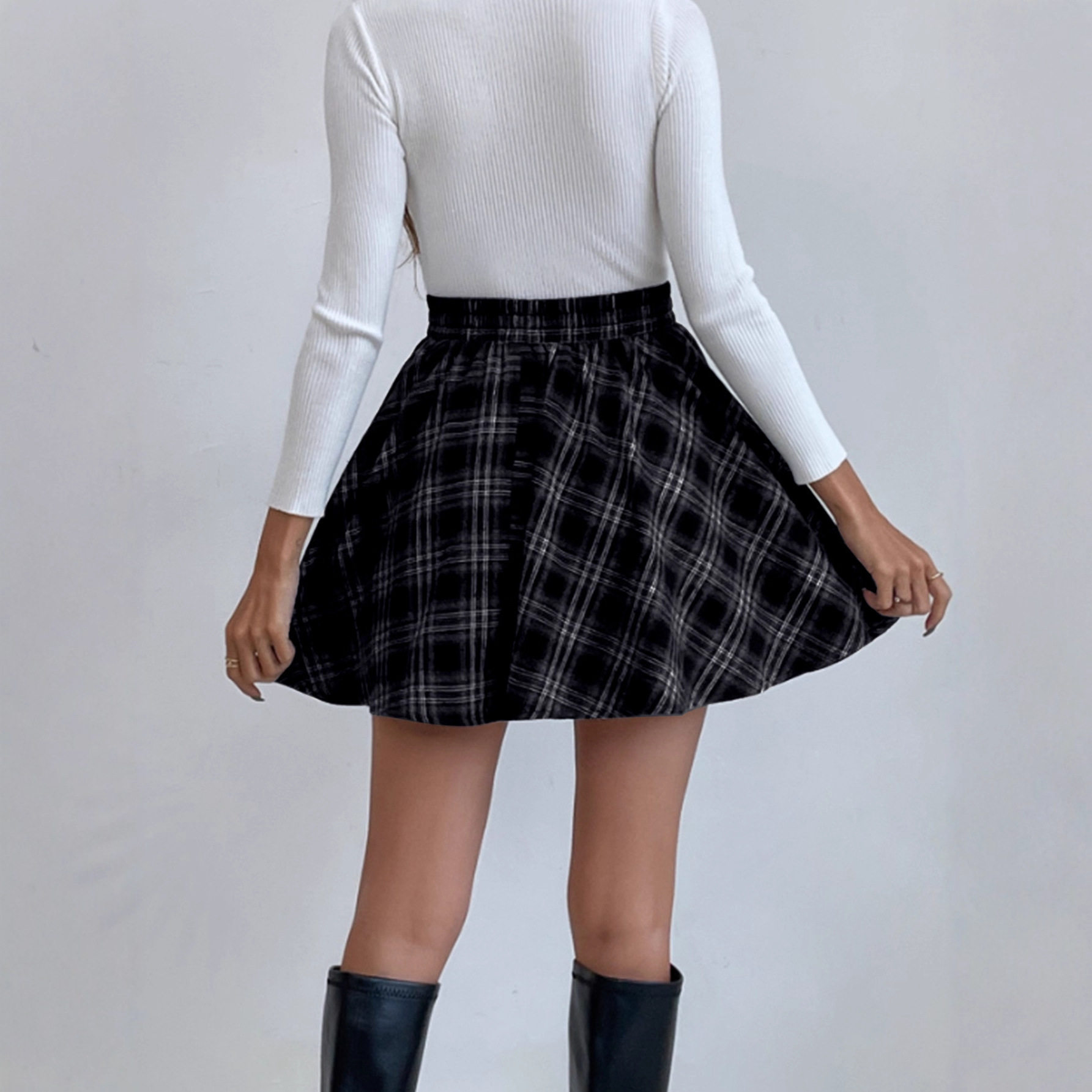 Plaid Mini Skirt Womens Fashion Versatile Style Trendy Design Perfect for Casual Outings Ready to Ship
