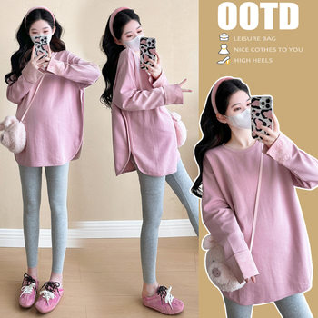 2025 Autumn Clothing Quality New Maternity Clothes Loose Fashion Trendy Mom Casual Large Size New Chinese T-Shirt