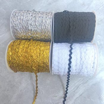 100.5m mm 8mm Gold and Silver Wave Ribbon DIY Handmade Costume Accessories Bright Silk Lace