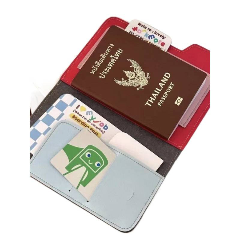 Passbook Holder Multi-functional Color-matching Travel Card Bag Simple Portable Air Ticket Identity Overseas Storage Bag
