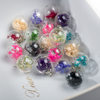 Dried Flower hollow glass beads stud earrings bracelet necklace accessories multicolor DIY jewelry making accessories