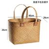 Japanese high-end shopping basket picnic basket woven portable gift bag oval straw basket storage basket shopping basket