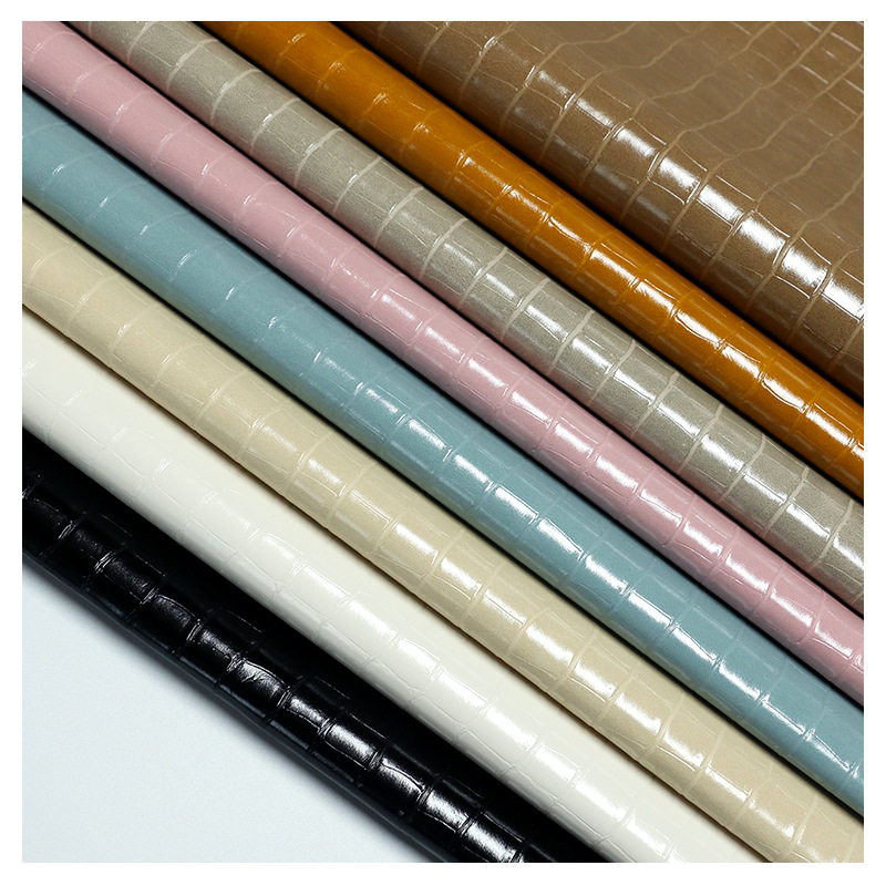 Factory direct supply thick 1mm oil wax bags handbags gift leather scratch-resistant pvc embossed crocodile leather fabric