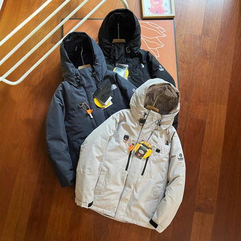 Nordic Himalayan One-Piece down Jacket Embroidered Hooded Winter Warm Couple Jacket Coat for Men and Women Thickened