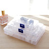 New earrings jewelry storage box with lid simple transparent plastic multi-grid parts box medicine box portable storage box