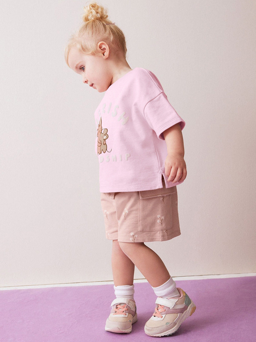 Grosir set anak perempuan, pakaian anak kartun lucu, set anak katun 100% musim panas