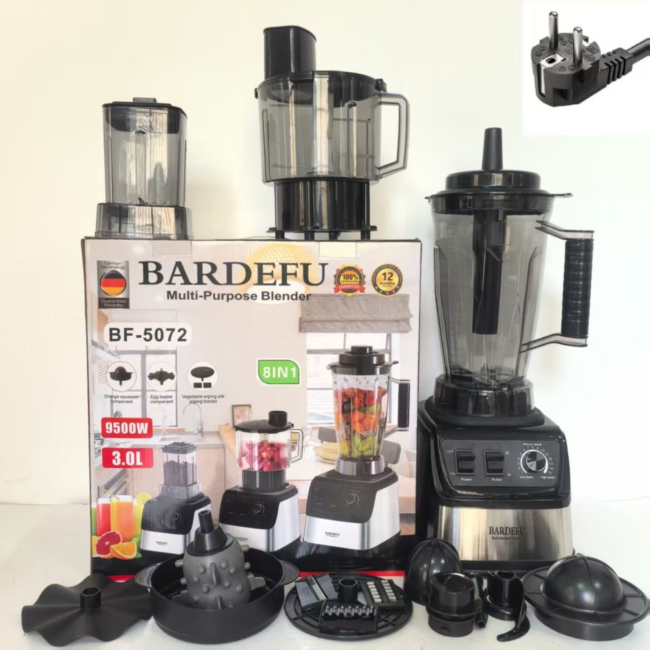 8-in-1 Blender Cross-Border North America and Europe Stainless Steel Large-Capacity Metal Wall-Breaking Machine Juicer Meat Grinder