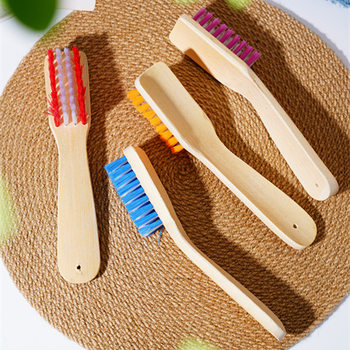 Clean Natural Bamboo Shoe Brush Wholesale Lined Thickened Shoe Brush Laundry Brush Nylon Plate Shoe Brush Floor Brush