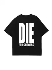2026 New Cross-Border Style Dle Letter Summer Short-Sleeve Pure Cotton Loose Harajuku Hip-Hop Streetwear Retro T-Shirt Top