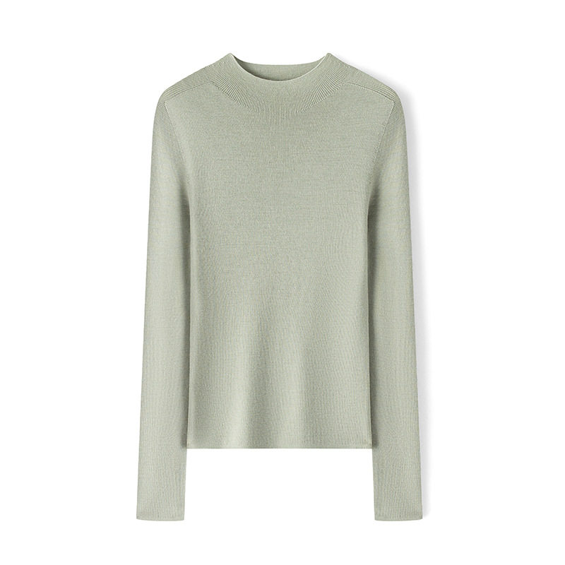 秋冬上新女装岛精无缝机洗美丽诺羊毛衫新澳纱线修身针织衫打底衫