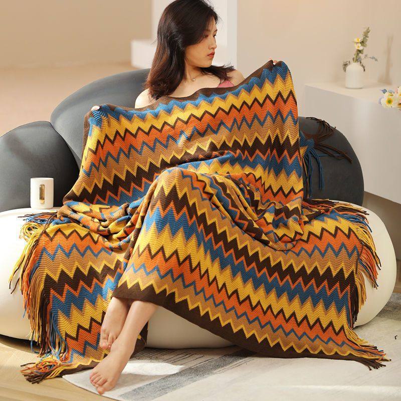 Bohemian Multifunctional Blanket Knitted Throw Blanket Sofa Towel Cotton Blanket Blanket B&B Bedside Towel Weaving