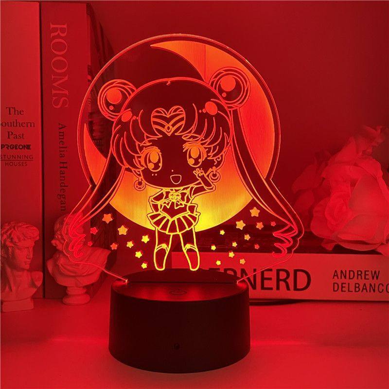 Usb Nightlight Sailor Warrior Day Man Doll Yummy Computer Desktop Decoration Room Atmosphere Light for Girls