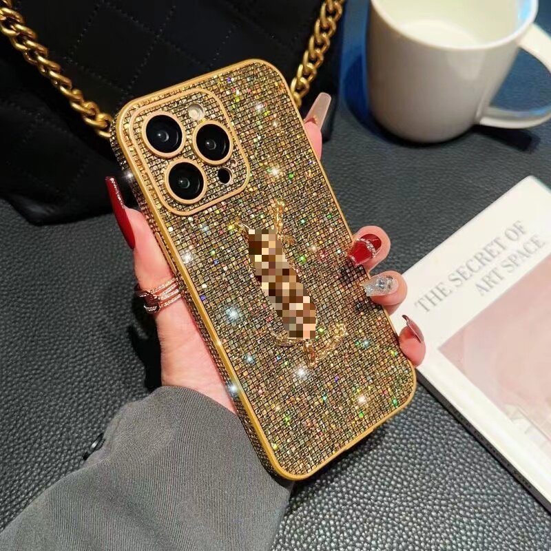 Flash diamond for Apple 15 mobile phone case 14ProMax fashion brand 12 luxury 13 anti-fall 15Promax Europe and the United States