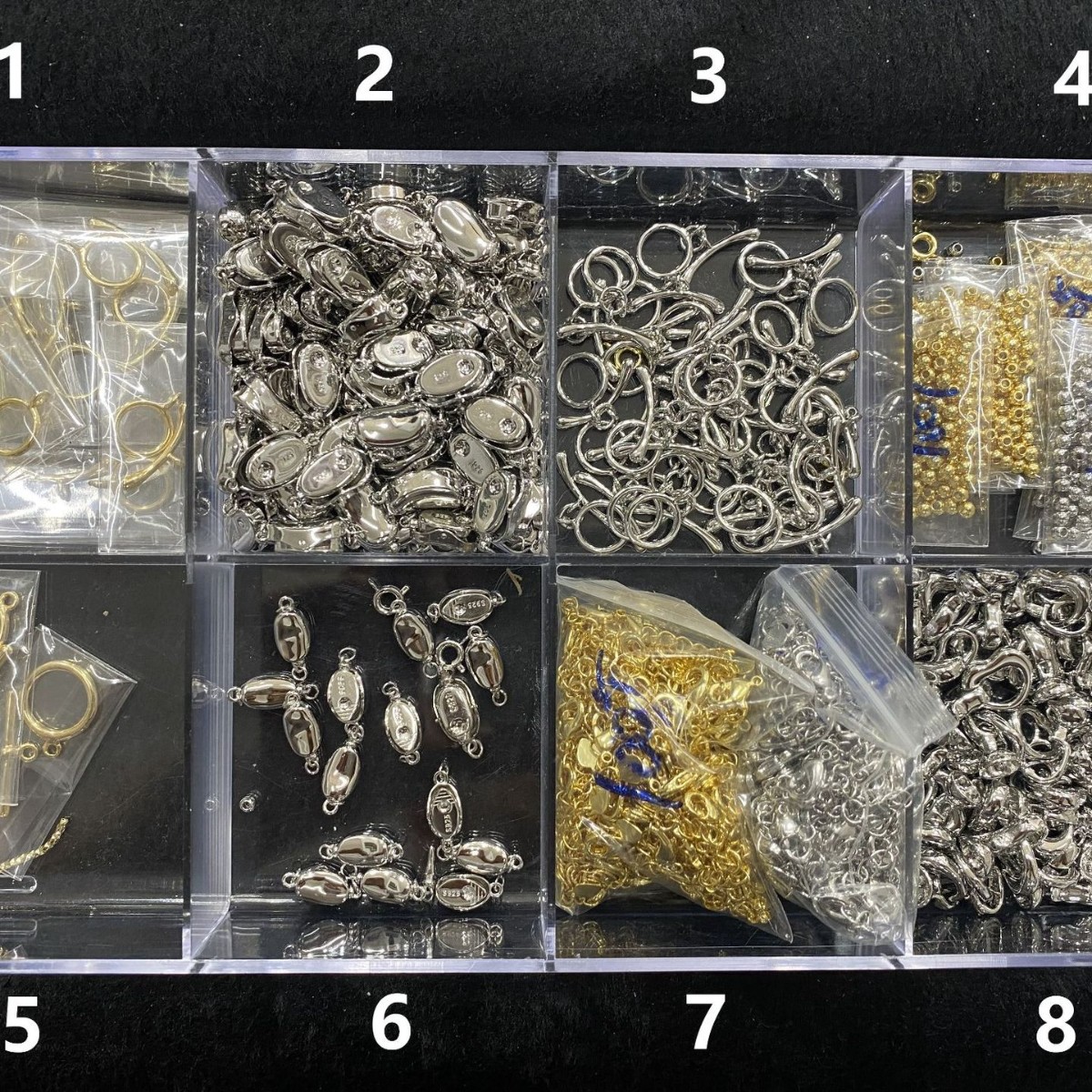 diy饰品扣,鱼线,棉线,弹力线,元宝扣,龙虾扣,OT扣,金银珠