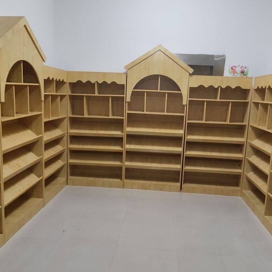 创意木质绘本馆儿童学校幼儿园展示柜书柜图书馆置物架书架展柜