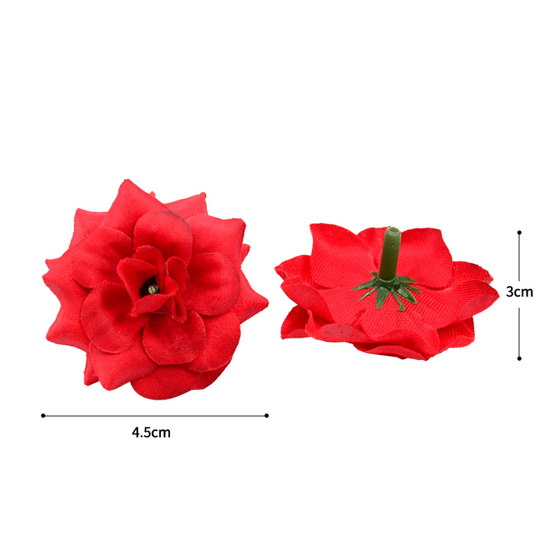 diy仿真绒布玫瑰花朵绢花假花婚庆装饰花金色角玫花头戏曲头花