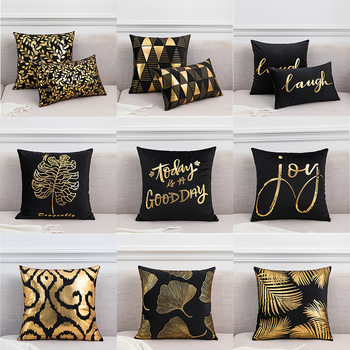 Factory Direct bronzing black sofa pillow cushion cross-border Nordic modern Dutch velvet pillow waist pillowcase wholesale