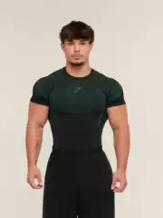 Gymshark/Onyx Men's T-Shirt Sports Fitness Quick-Drying Breathable Elastic Round Neck Short-Sleeved Tight Training Clothes