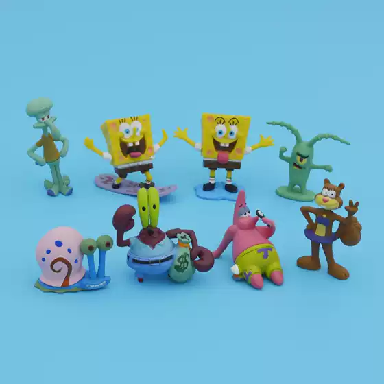 Optional Spongebob Anime Ornaments Pangdahai Creative Fish Tank Scene Doll Gift Children's Day Gift